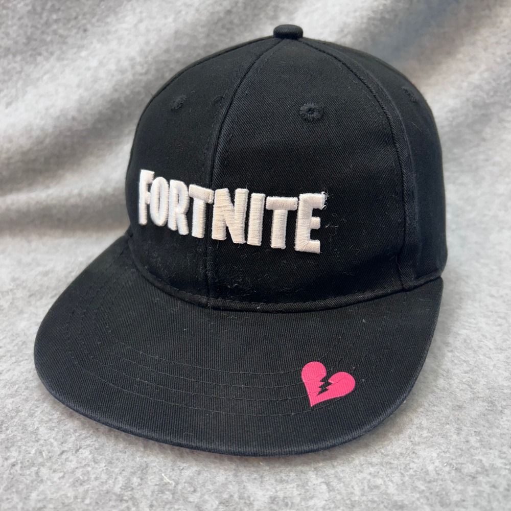 Fortnite Logo Kids Black Fortnite Hat Snapback Pink Heart Adjustable OSFM